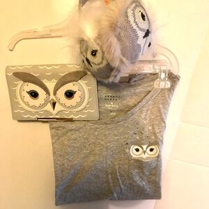 kate spade owl bundle. Tshirts, headband, purse flap New. Details in description